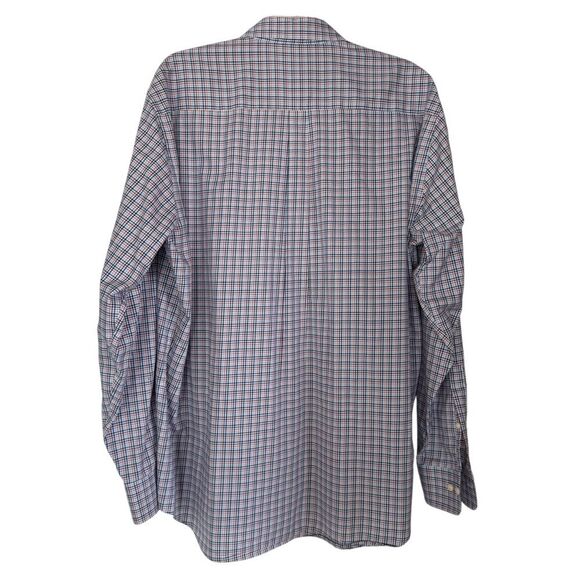 Peter Millar Men’s XL Plaid Button Down Long Sleeve Dress Shirt Blue Red - Picture 6 of 8